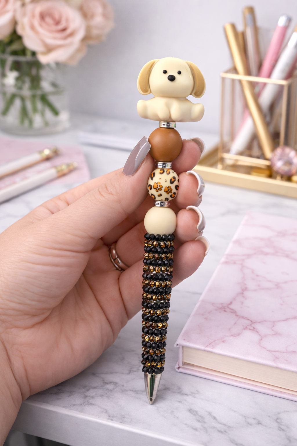 Leopard Pup Glam Pen 🐾✨