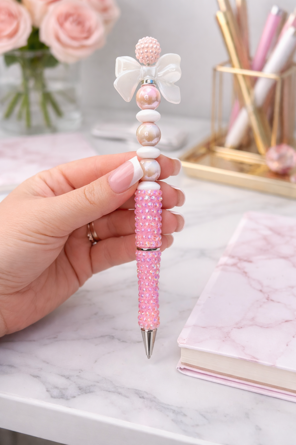 🎀✨ Pink Bow Bling Pen ✨🎀